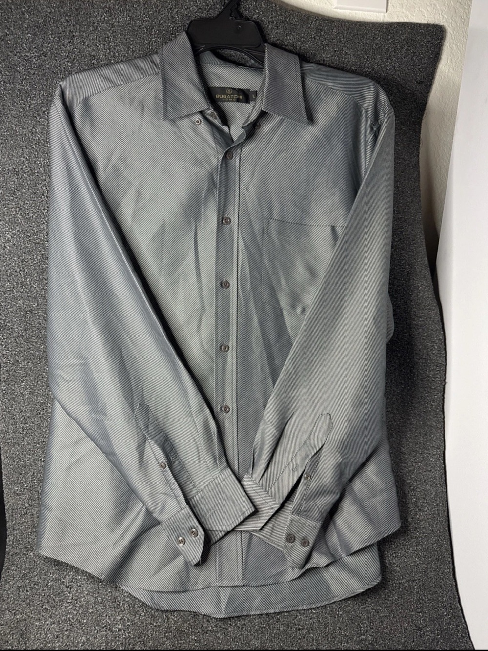 Bugatchi Men's Long Sleeve Dress Shirt in Gray